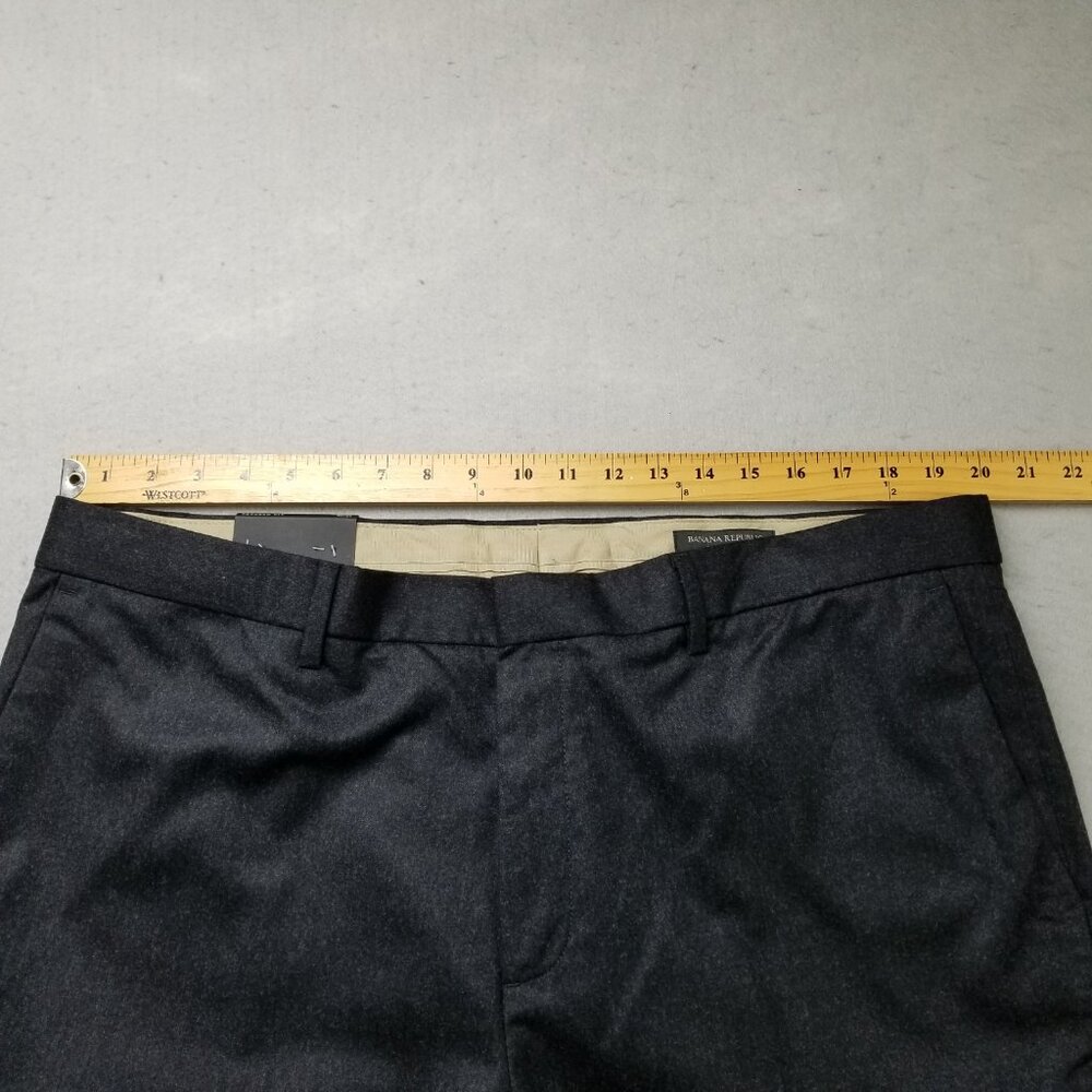 Banana Republic Pants Mens Gray Tapered Soft Virgin Wool Vitale Flannel 120's - Picture 7 of 12